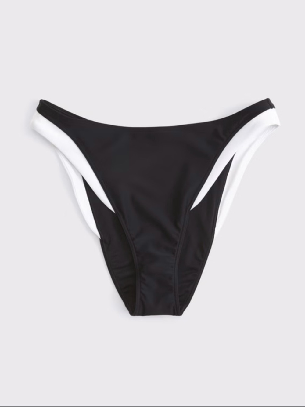 NWT Abercrombie & Fitch Women's Mid Rise High-Leg Moderate Black Bottoms Sz M